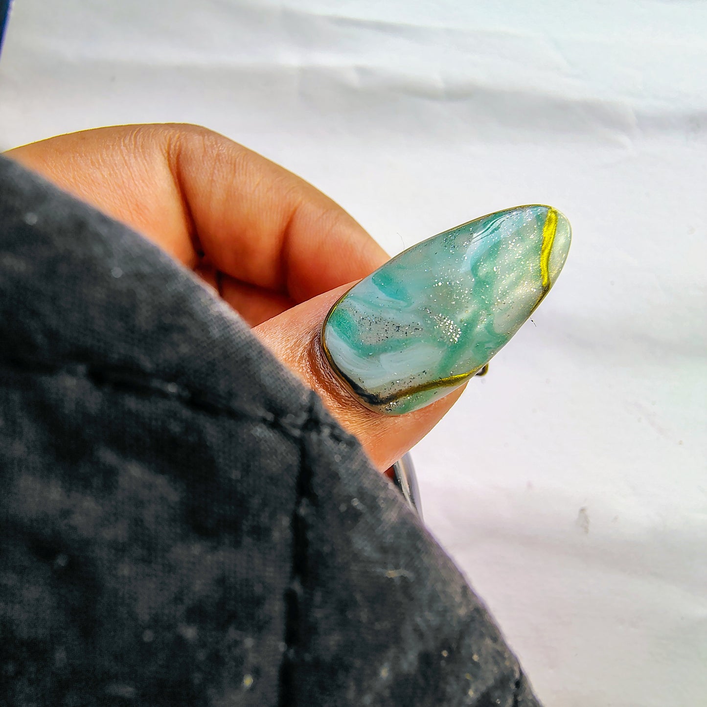 Midnight Marble press on nails